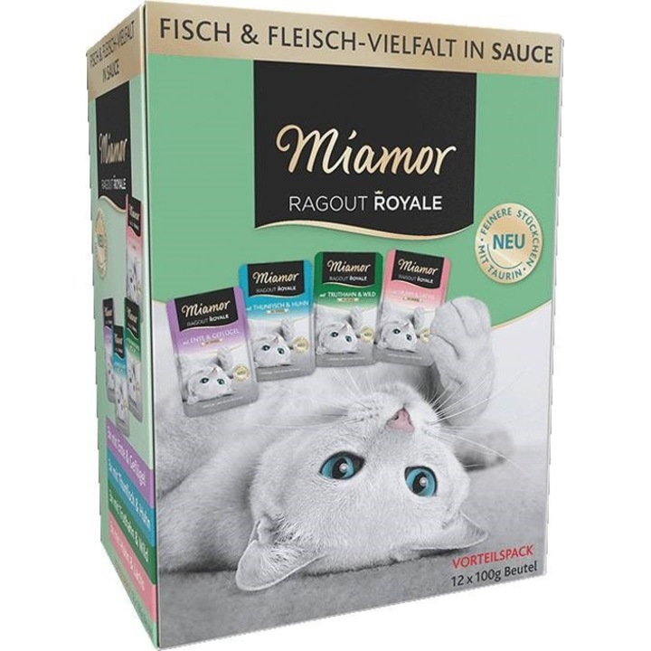 Котешка храна, Miamor Ragout Royale, в сос, месни сортове, 12 х 100 гр.
