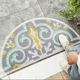 Covor semicerc antiderapant pentru intrare, multicolor, 45x90cm