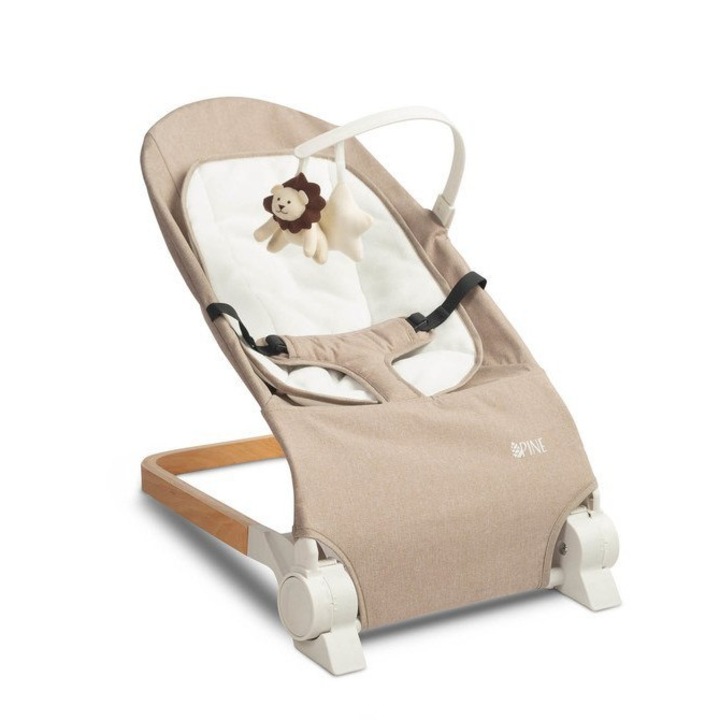 Бебешка люлка, Caretero, кремава, 58x36см