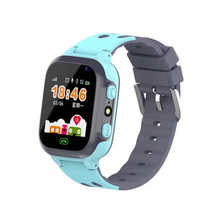 Детски Смарт часовник Z1, слот за SIM, Разговори, GPS, SOS бутон, Син