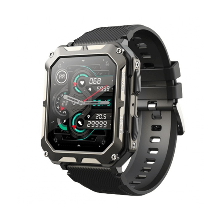 Смарт часовник C20 Pro, BT разговори и нотификации, Аларма, Календар, 380 mAh, Черен