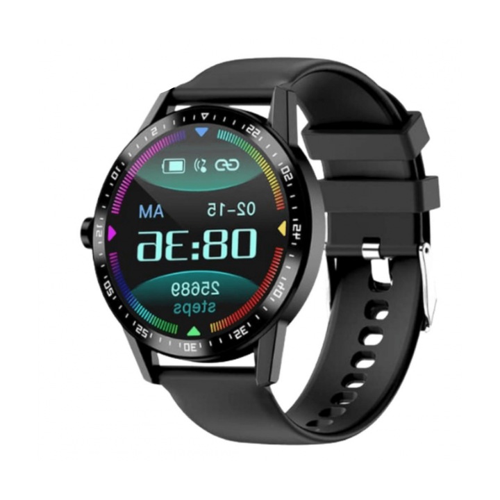 K10 okosóra, Bluetooth hívások, fitnesz módok, pulzusszám, fekete