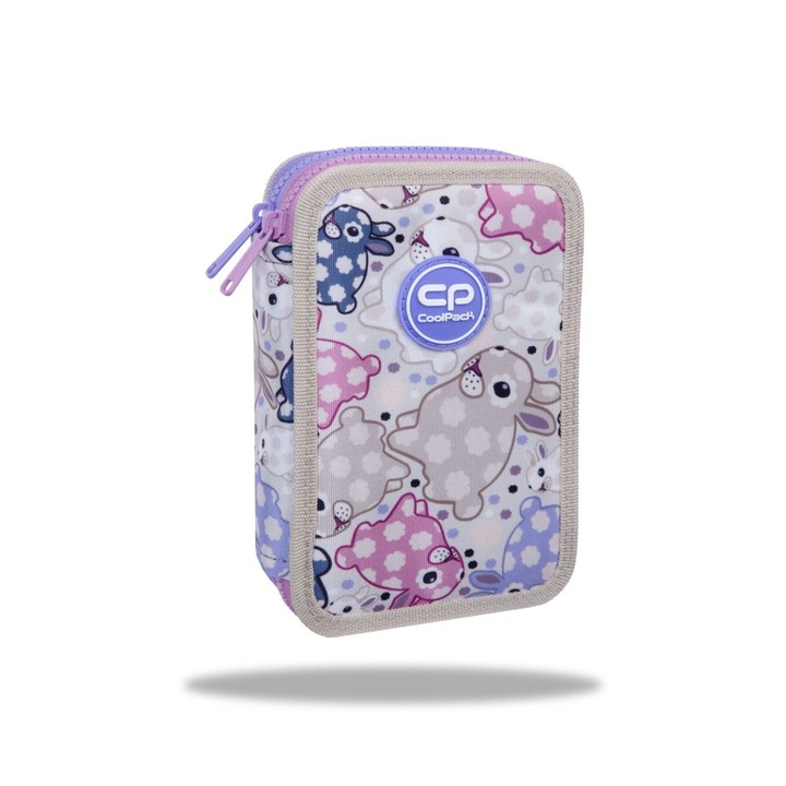 Ученически несесер с пособия CoolPack, JUMPER 2, White bunny, Два ципа