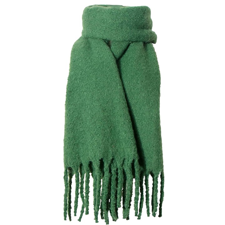 Fular dama, verde, 190x50cm, poliester