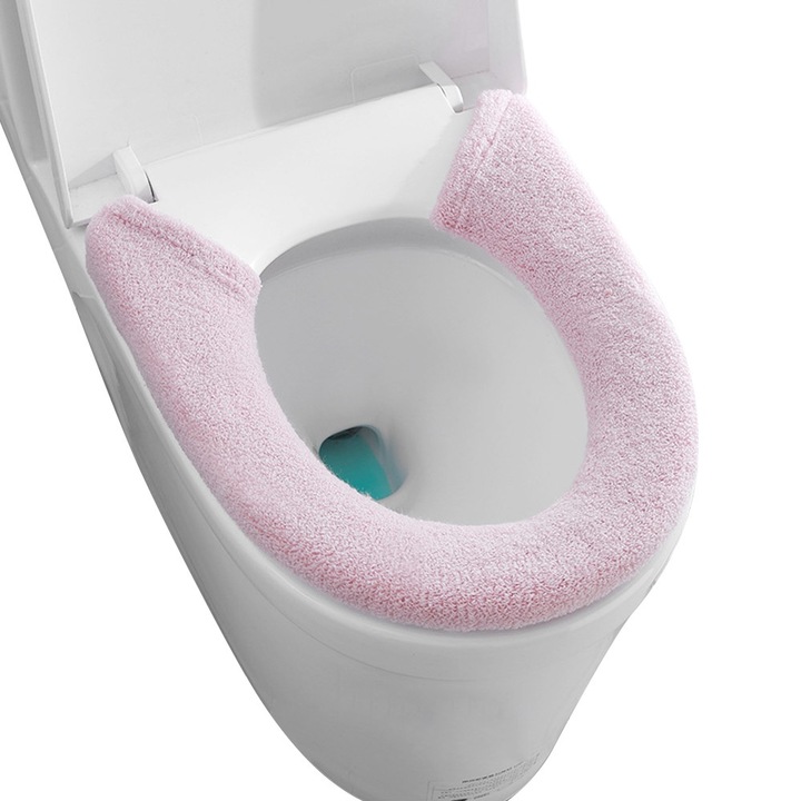 OEM Univerzális WC huzat, poliészter, elasztikus, rózsaszín