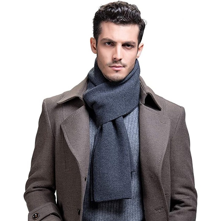 Мъжки шал от австралийска мериносова вълна, мек и топъл, многоцветен