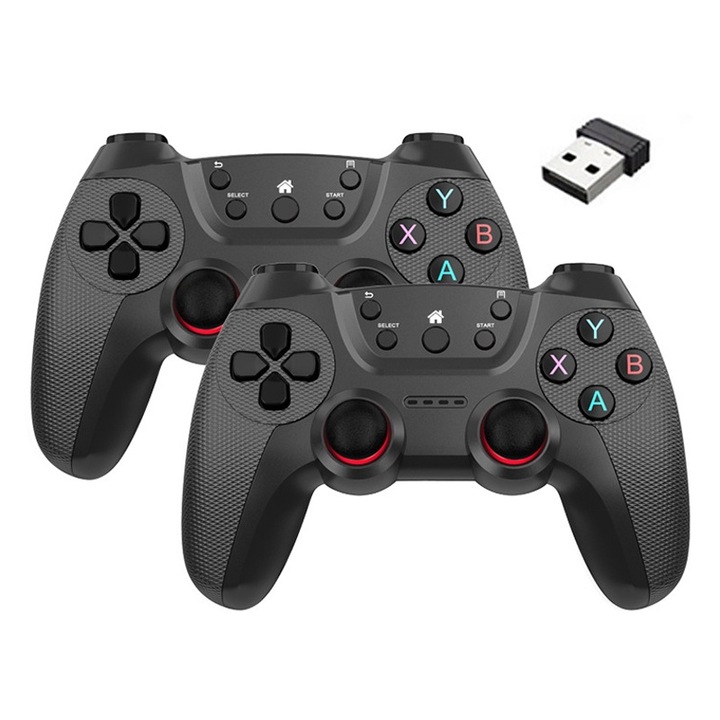 Gamepad Controller Set 2, VIELLAN, 2.4G Wireless, Android/PC/TV Box, Akkumulátor használat, Fekete