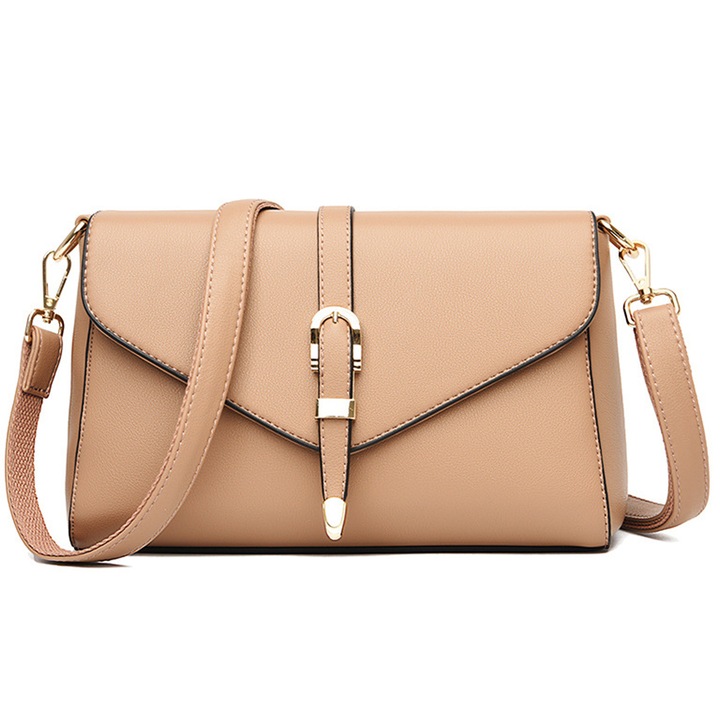 Jormftte női válltáska, PU bőr, 25.5x17x9cm, fekete/borvörös/khaki/kék, két állítható pánttal