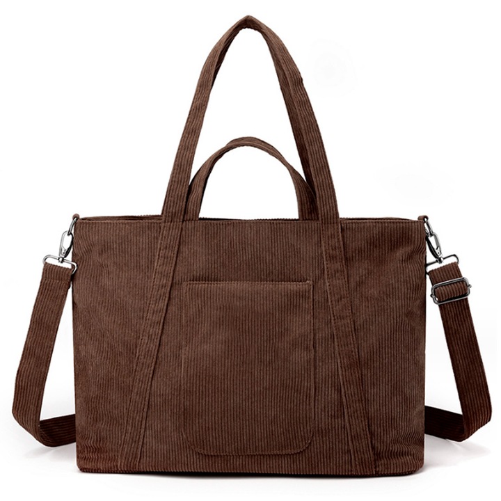 Női táska, QttvbTna, poliészter, barna, 43x15x31 cm