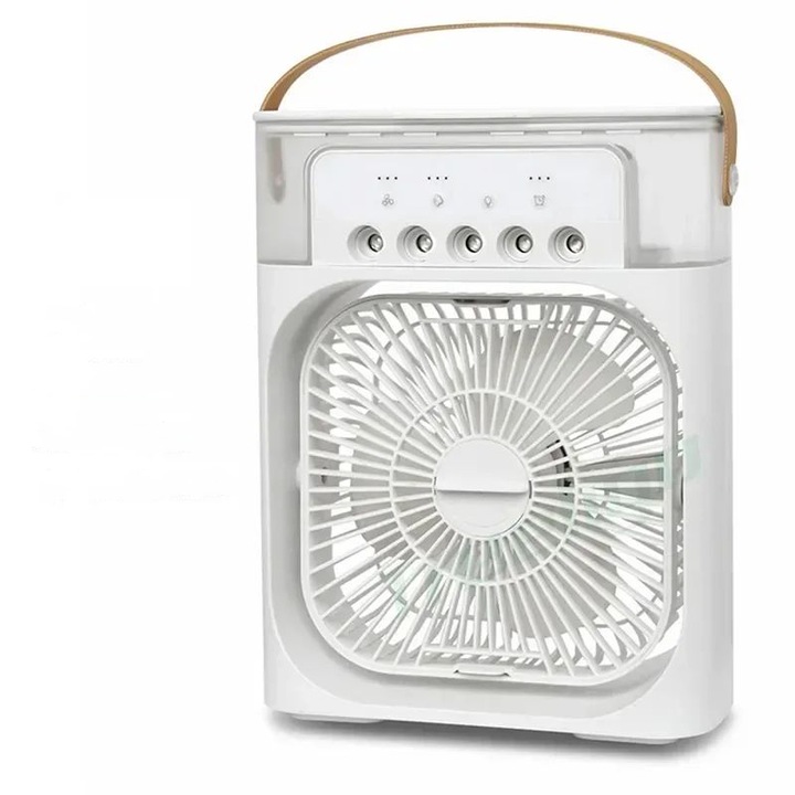 Ventilator portabil 3 in 1 pentru acasa, cu lumini de noapte LED, umidificator, reglare a aerului, livrare prin picatura