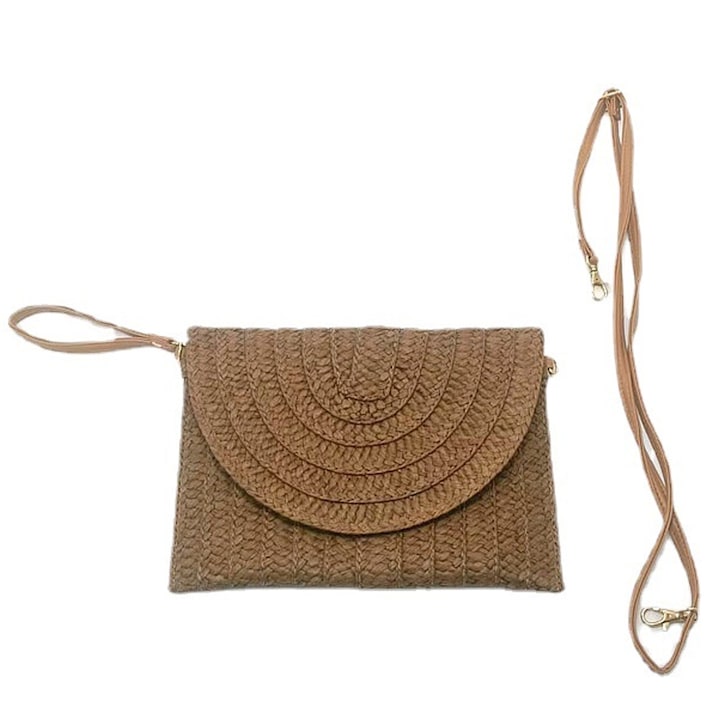 Női táska, QttvbTna, szalmaszövet, 28x2x20