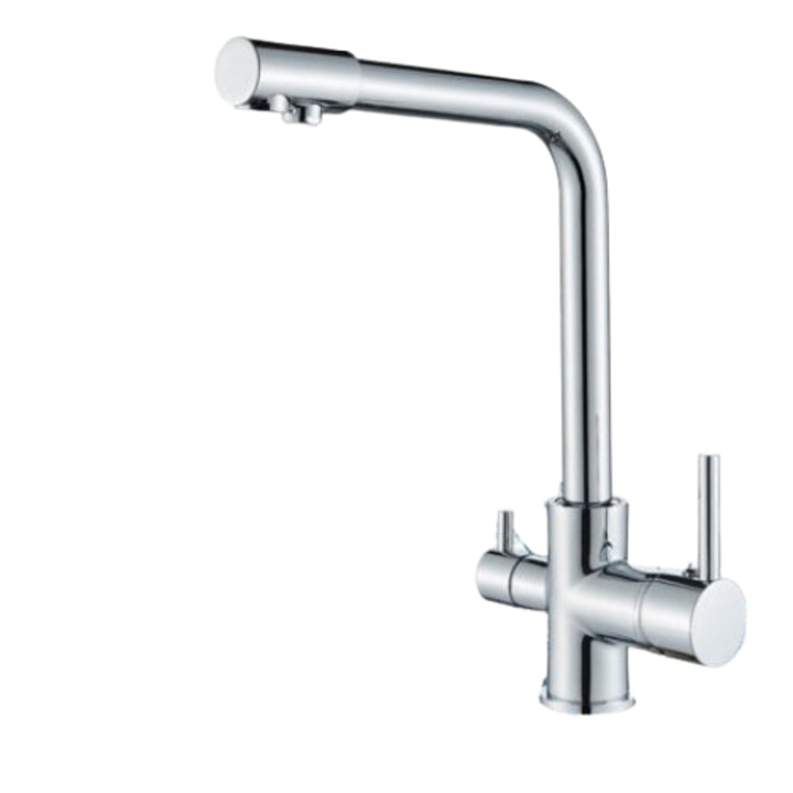 3 az 1-ben konyhai csaptelep, 360 fokban forgatható, krómozott, vízszűrő rendszerrel