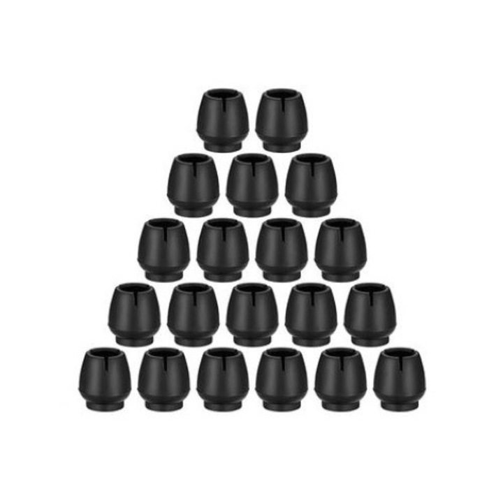 20 db-os védelem bútorlábakhoz, csúszásmentes, fekete, 17-21 mm, PVC
