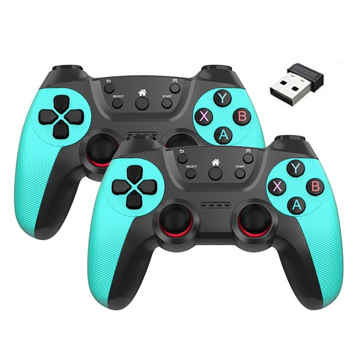 Gamepad Controller Set 2, VIELLAN, 2.4G Wireless, Android/PC/TV Box, Akkumulátor használat, Zöld
