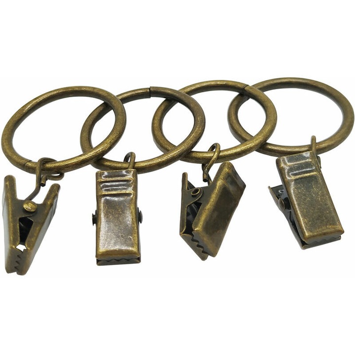 Set 50 Inele pentru Perdele, Antirugina, Suprafata Lucioasa, Bronz, 32mm