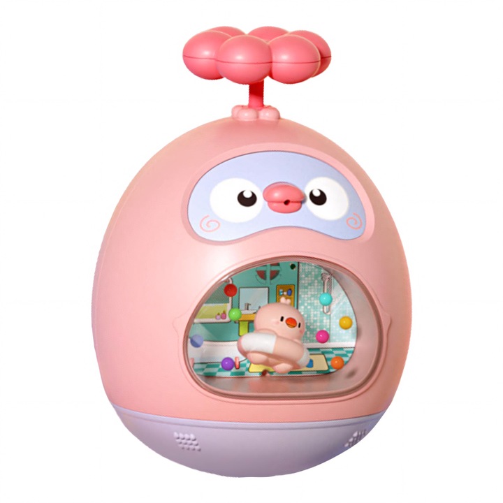 Többfunkciós fürdőjáték, kacsa fröccsenő és csörgő funkcióval, rózsaszín