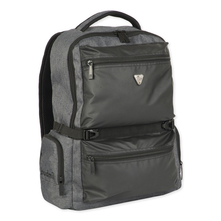 Rucsac Budmil Traveller cu lanterna Gri-Negru