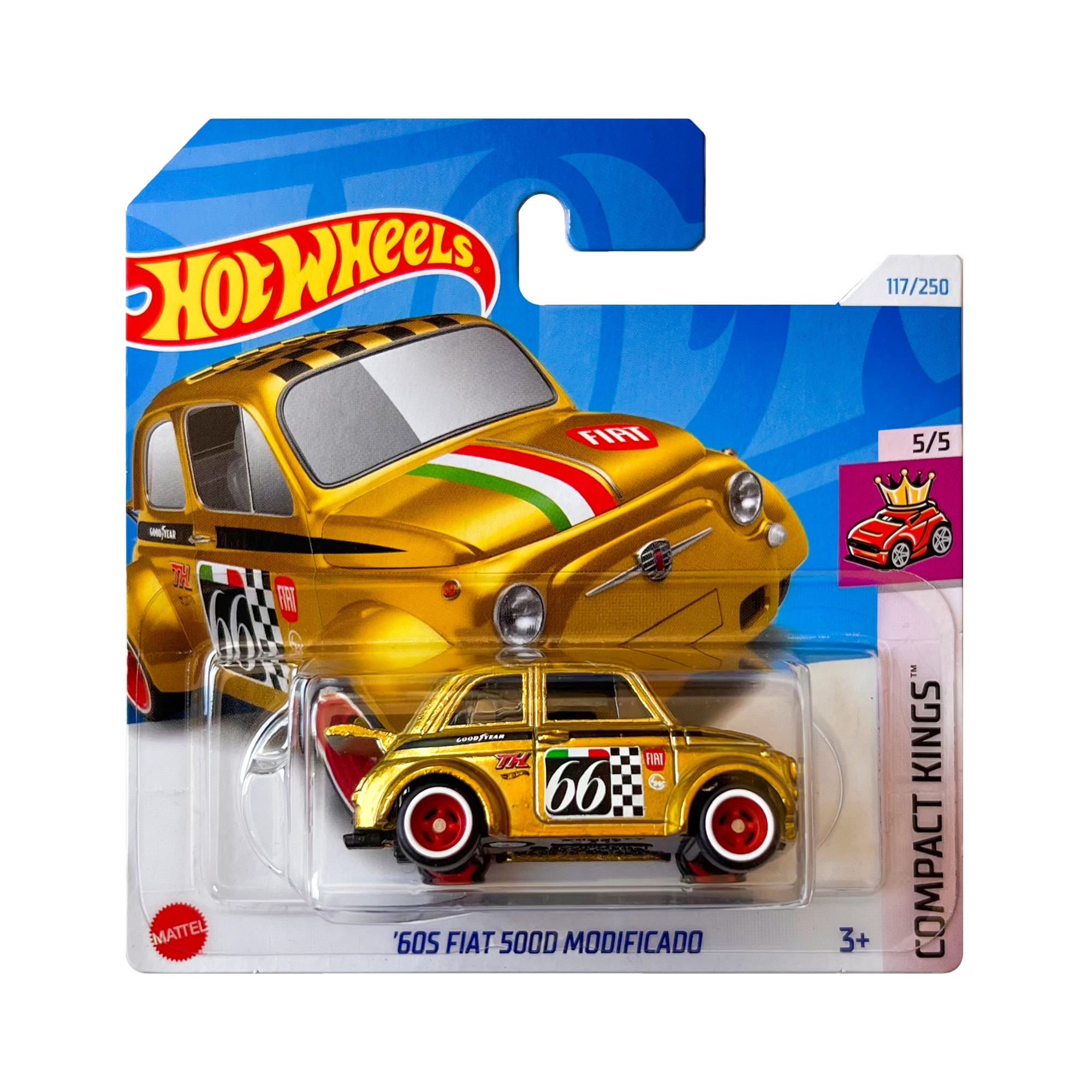 Masinuta metalica Hot Wheels Super Treasure Hunt, '60s Fiat 500D