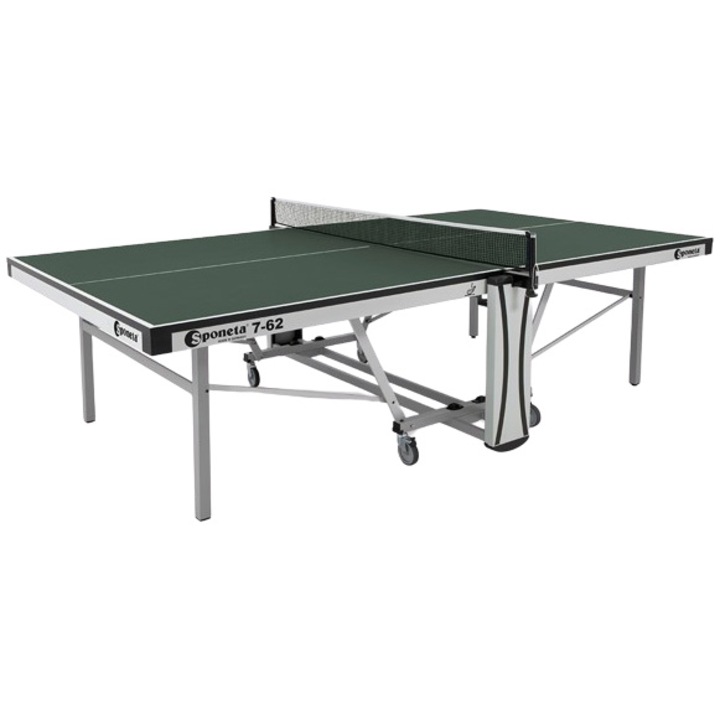 Тенис маса Sponeta S7-62, Indoor, Сгъваема, С мрежа, Зелен, 25 мм