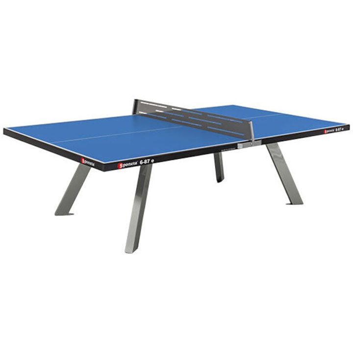 Тенис маса Sponeta S6-87, Outdoor, Сгъваема, С мрежа, Син, 10 мм
