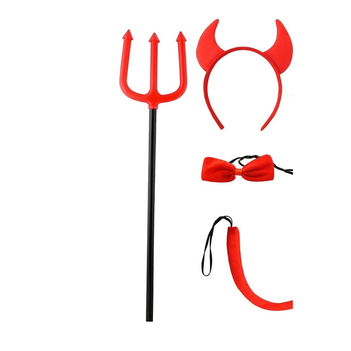 Set accesorii diavolita PrzydaSie.pl, 4 piese, rosu