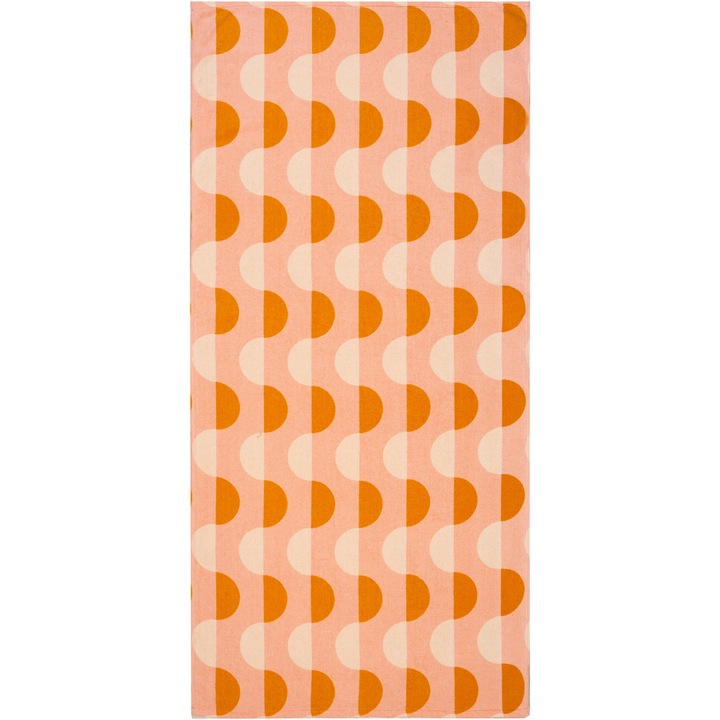 Плажна кърпа Hotel Supplier Orange Squiggly, 70 x 152, 100% памук, 300 GSM