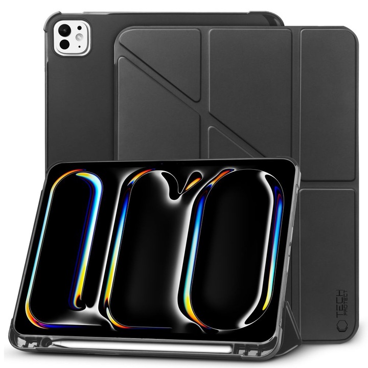 Калъф Tech-Protect Smartcase Pen Origami, съвместим с iPad Pro 13 инча 2024 черен
