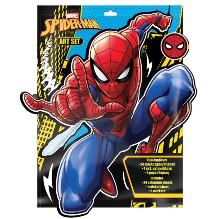 Set de colorat Spider-Man, 25 file, 5 mini-markere