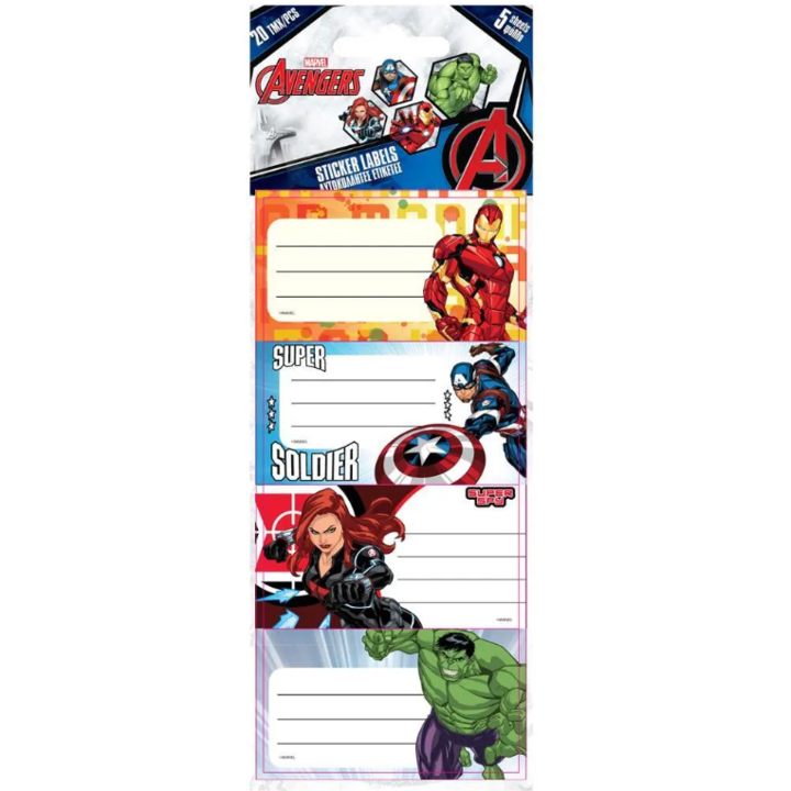 Set etichete autocolante, Avengers, 20 piese