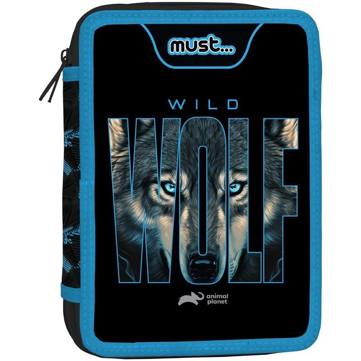 Несесер Animal Planet - Wild Wolf, Оборудван, 2 ципа, 15 x 5 x 21 см