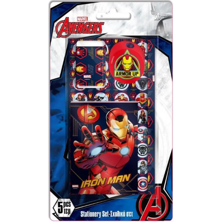 Set papetarie, Iron Man, 5 piese