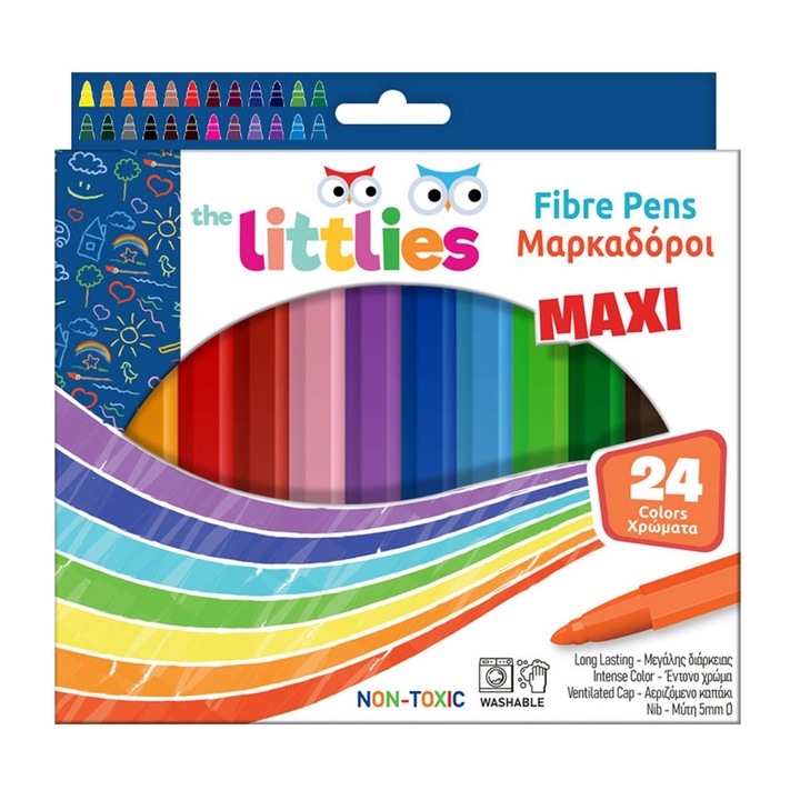 Markere colorate Jumbo The Littlies, 24 Culori