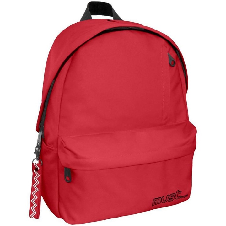 Ghiozdan Must, 4 fermoare, 32 x 17 x 42, Rosu