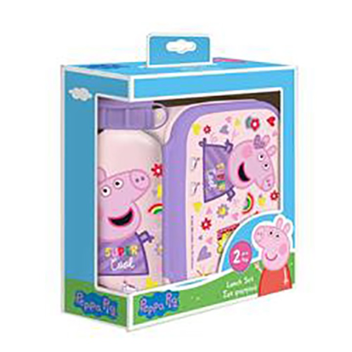Set cutie de pranz si sticla de apa, Peppa Pig, Aluminiu