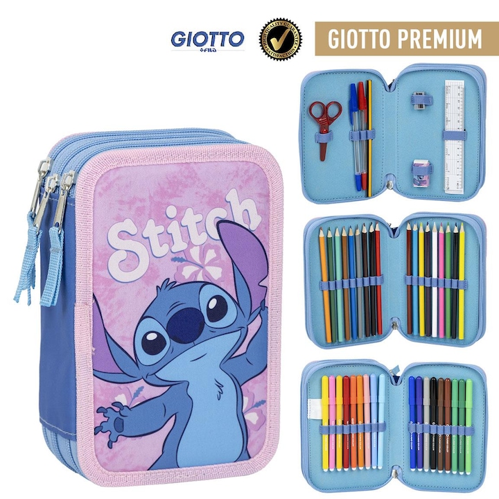 Penar echipat, Giotto Stitch, 3 fermoare, 43 piese, 12 x 6 x 19 cm