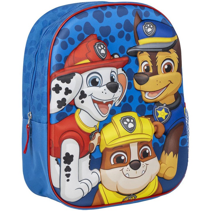 Ghiozdan copii 3D, Patrula Catelusilor, 1 fermoar, 31 x 25 x 10 cm