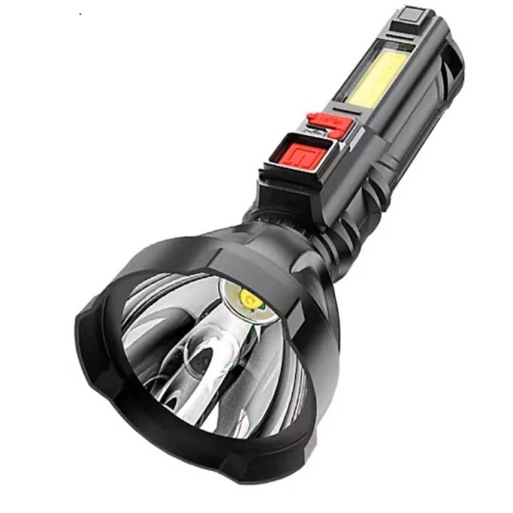 Lanterna Cu Acumulator, 1200mAh, Incarcare Usb, 5V, 4 Functii, 10W