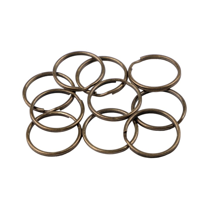 Комплект от 10 метални халки за ключове Crisalida с диаметър 25 мм, Vintage
