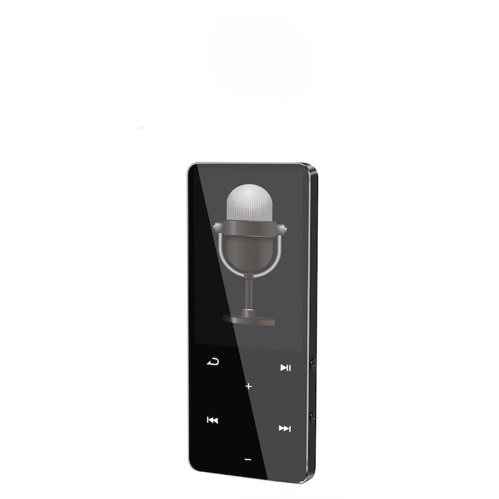 Walkman, külső hangszóró, HD audio, Bluetooth csatlakozás, érintőképernyő, 16 GB memória, cinkötvözet ház, fekete