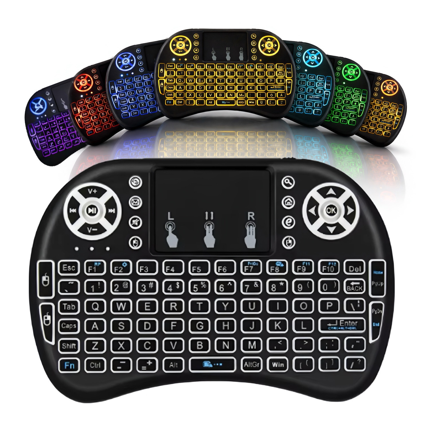 Tastatura Wireless Cozevdnt, iluminare LED in 7 culori