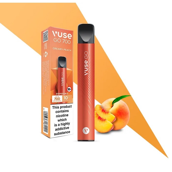 Tigara electronica de unica folosinta, Vuse GO 700 - Classic Peach, 2ml,  20mg/ml nicotina, autonomie 700 pufuri
