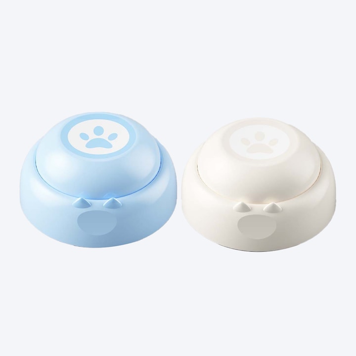 Set 2 Butoane inregistrabile pentru dresaj, ABS, Alb albastrui, 9x4.1cm, pentru caini si pisici