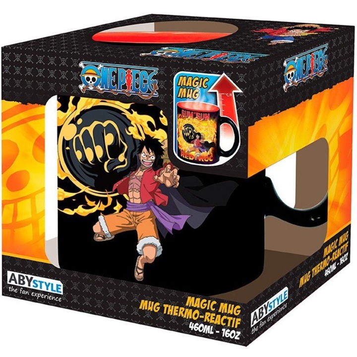 Cana termosensibila - One Piece: Luffy vs. Kaidou, Ceramica, 460 ml, Multicolor