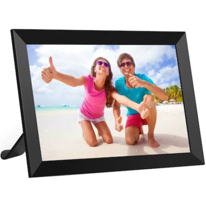 Цифрова рамка, Lipa X80 10 инча Frameo App, с WIFI, Frameo приложение, Фотогалерия, Със стойка, Стенен монтаж, IPS сензорен екран, 32 GB