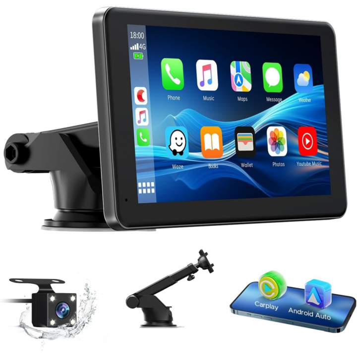 Мултимедийна навигация Vivas М77, 7инча HD тъч дисплей, Безжична Apple Carplay и Android Auto, Bluetooth, Огледален екран