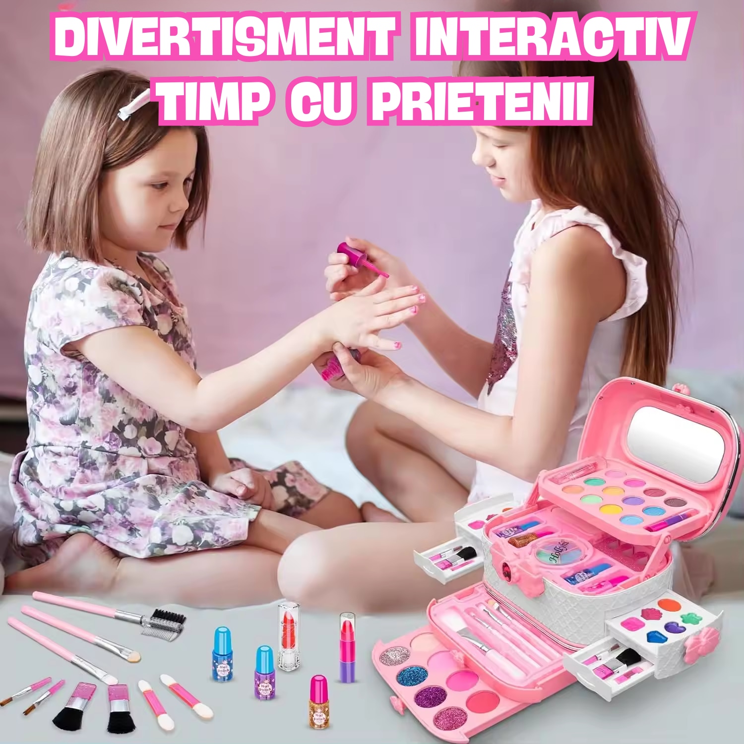 Trusa de machiaj pentru copii, Set Make-Up Simply Joy, cu 54 de