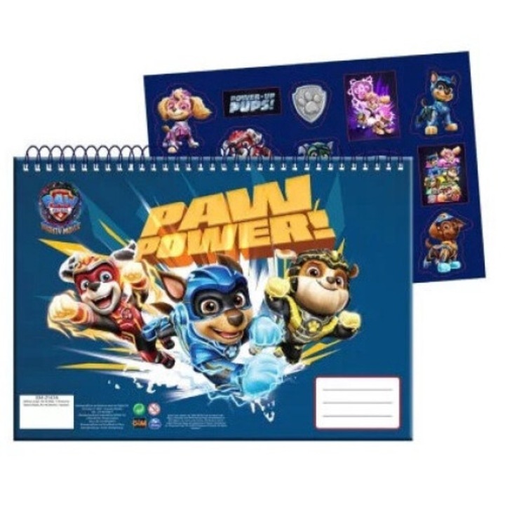 Mancs Őrjárat A/4 spirál vázlatfüzet 40 lapos matricával (kék)