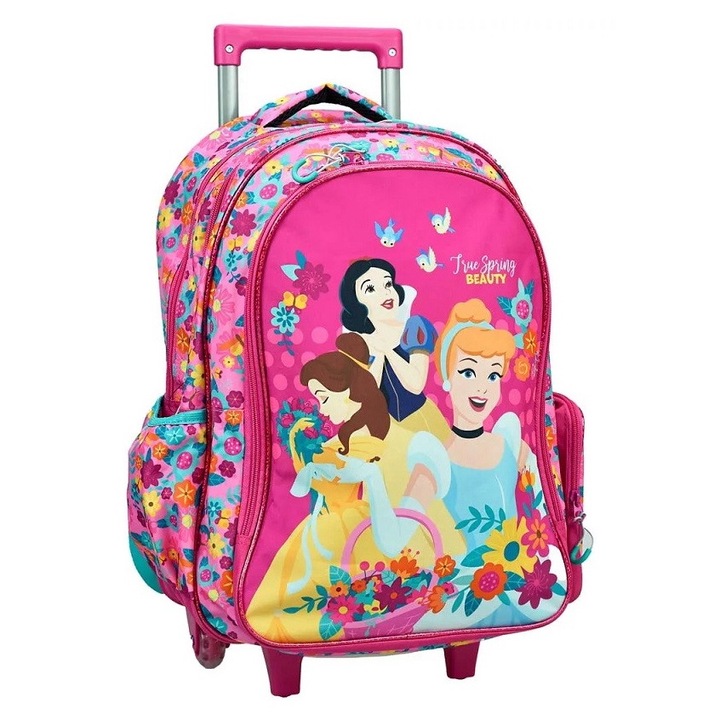 Ghiozdan rulant Printesele Disney primavara 46cm