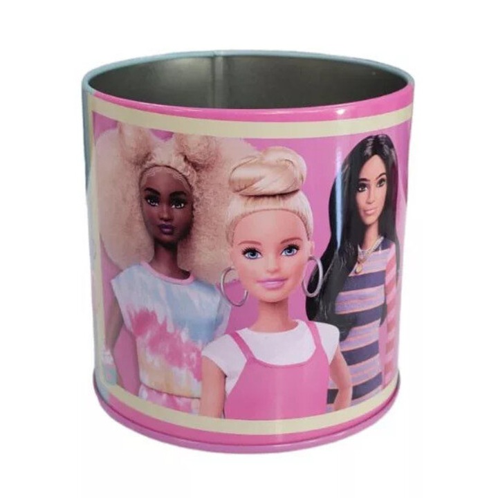 Barbie fém ceruzatartó 10,5cm rózsaszín