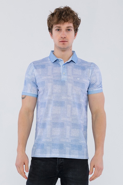 Felix Hardy, Tricou polo cu imprimeu, Alb/Albastru pastel